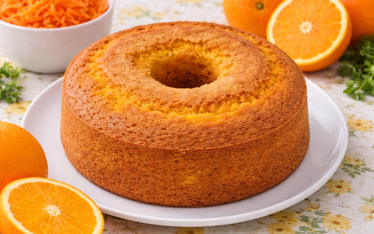 Bolo de Cenoura com Laranja sem Glúten